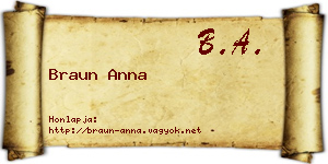 Braun Anna névjegykártya