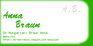 anna braun business card